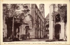 VINTAGE POSTCARD Old Abbey of Jumieges Nave of L Notre Dame Church seen from of the Chorus