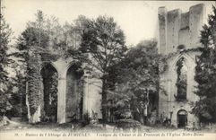 VINTAGE POSTCARD Ruins of L Abbey of Jumieges Vestiges of the chorus and the transept of L Notre Dame church