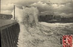 POSTAL Dieppe de la VENDIMIA la tormenta del embarcadero
