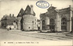 POSTAL Dieppe de la VENDIMIA el teatro y los viajes de las mujeres mayores