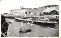 Salida de Dieppe de la POSTAL de la VENDIMIA del barco de Brighton