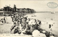La POSTAL Dieppe de la VENDIMIA la playa tiene L Heure del bano