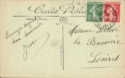 POSTAL Bonsecours de la VENDIMIA estatua del arco de Jeanne D