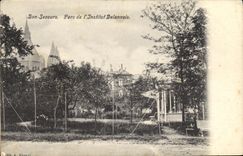 VINTAGE POSTCARD Bonsecours Park of L Delannois Institute