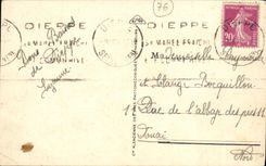 POSTAL Dieppe de la VENDIMIA los barcos portuarios