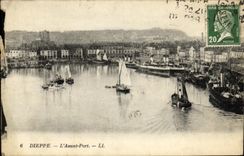 POSTAL Dieppe L de la VENDIMIA antes del puerto