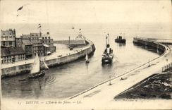 POSTAL Dieppe L de la VENDIMIA entrado de los embarcaderos