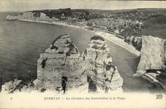 VINTAGE POSTCARD Etretat the Room of the Young ladies and the Beach