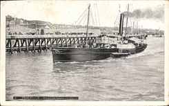 VINTAGE POSTCARD Trouville Departure of pateau of Harbor Boat
