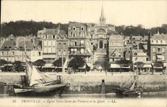 VINTAGE POSTCARD Trouville Notre Dame Church of Victories and the Quays