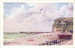 POSTAL Fecamp de la VENDIMIA lanzado y dimensiones de la virgen