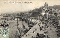 VINTAGE POSTCARD Treport View of the Quay and the Port Boats