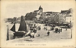 VINTAGE POSTCARD Treport the Francois Quay 1st and L Church