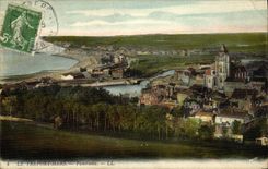 VINTAGE POSTCARD Treport Seas Panorama