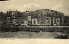 VINTAGE POSTCARD Treport Seen from of the Docks Boats