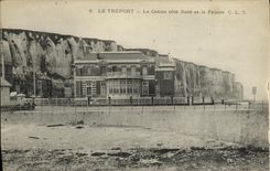 VINTAGE POSTCARD Treport the Casino Dimensions Northern and the Cliff