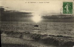 VINTAGE POSTCARD Treport Sunset