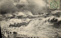 POSTAL Le Havre de la VENDIMIA un barco de tormenta