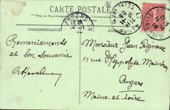 La POSTAL Le Havre de la VENDIMIA tiene borde de Lorena el fumar cuarto del barco