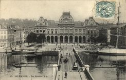 POSTAL Le Havre de la VENDIMIA el barco de navegacion de la bolsa de accion
