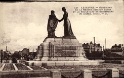Monumento de Le Havre de la POSTAL de la VENDIMIA del reconocimiento belga y el bulevar de Estrasburgo