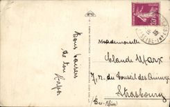 VINTAGE POSTCARD Treport the Beach Its Cliffs and the frigate Tennis