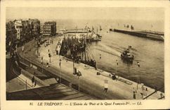 VINTAGE POSTCARD Treport L Entered of the Port and the Francois Quay 1st Boats