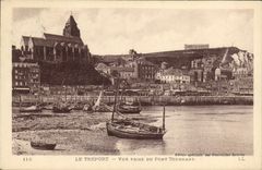 VINTAGE POSTCARD Treport Seen from Of the Revolving Bridge Boat