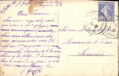 POSTAL Treport de la VENDIMIA el puerto y la ciudad del barco