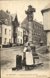 VINTAGE POSTCARD Treport Treportaise with the Sandstone Cross Woman Folklore