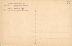 VINTAGE POSTCARD Treport Behind the beach the funicular going up to the terraces