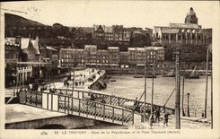 VINTAGE POSTCARD Treport Quay of the Republic and the Revolving Bridge