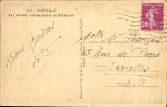 POSTAL Marsella de la VENDIMIA la cornisa vista de los jardines de la reserva