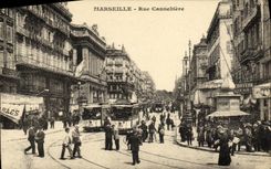 CPA Marseille Rue Cannebiere Tramways