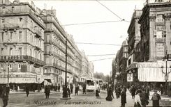 CPA Marseille La rue Noailles Tramway