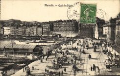 CPA Marseille Quai des Belges Bateaux