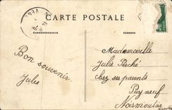 VINTAGE POSTCARD Boat War St Nazaire Departure D a Destroyer