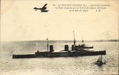 VINTAGE POSTCARD Bateau War the Great War vigilant Sentinel the English fleet keeps emerged Pas de Calais of the sea of