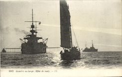 VINTAGE POSTCARD Boat War Squadron with the Broad Night effect