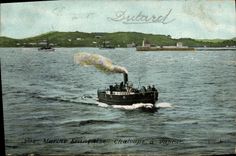 VINTAGE POSTCARD Bateau War French Navy Steam launch