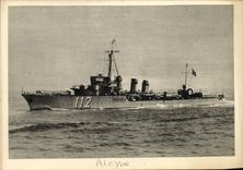 VINTAGE POSTCARD Boat Alcyon War