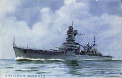 VINTAGE POSTCARD Boat War Cruiser Haffner Algeria