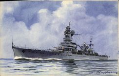 VINTAGE POSTCARD Boat War Cruiser of 1st clasee Haffner Algeria