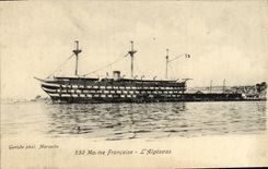 VINTAGE POSTCARD Boat War French Navy L Algeciras