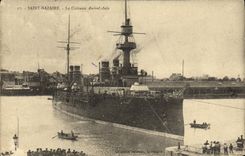 VINTAGE POSTCARD Boat War Saint Nazaire the Armor Admiral Aube