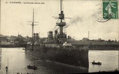 VINTAGE POSTCARD Boat War St Nazaire the Armor Admiral Aube