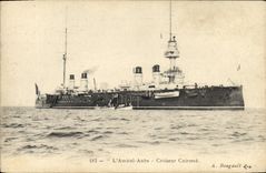 VINTAGE POSTCARD Bateau War L Admiral Aube Cruiser Armours