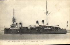 VINTAGE POSTCARD Boat War Navy L Admiral Aube