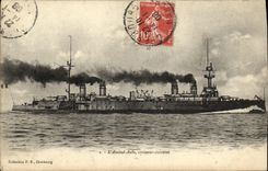 VINTAGE POSTCARD Bateau War L Amrial Aube Cruiser armours