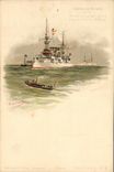VINTAGE POSTCARD Boat War Cruiser Admiral Charner Bruix